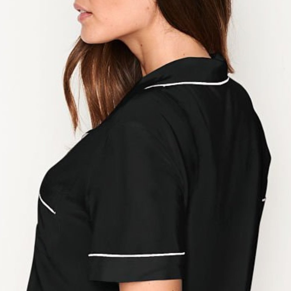 VS XXL Modal Short PJ Set Black with Piping Softest PJs Ever! NWT - Picture 6 of 13